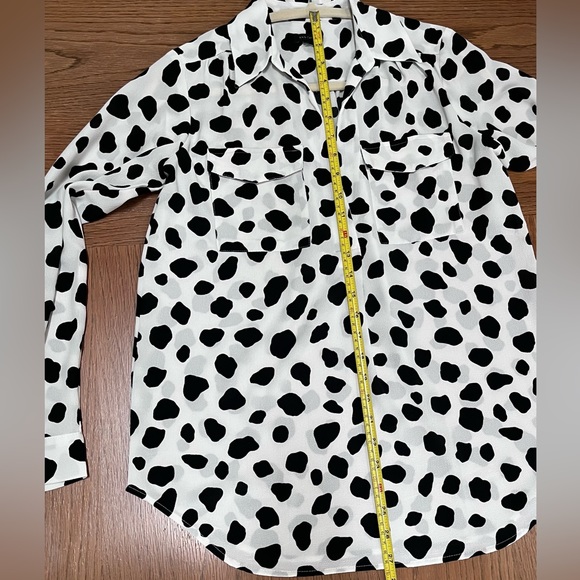 Ann Taylor Black & White tunic top, polyester NWOT - Picture 4 of 6